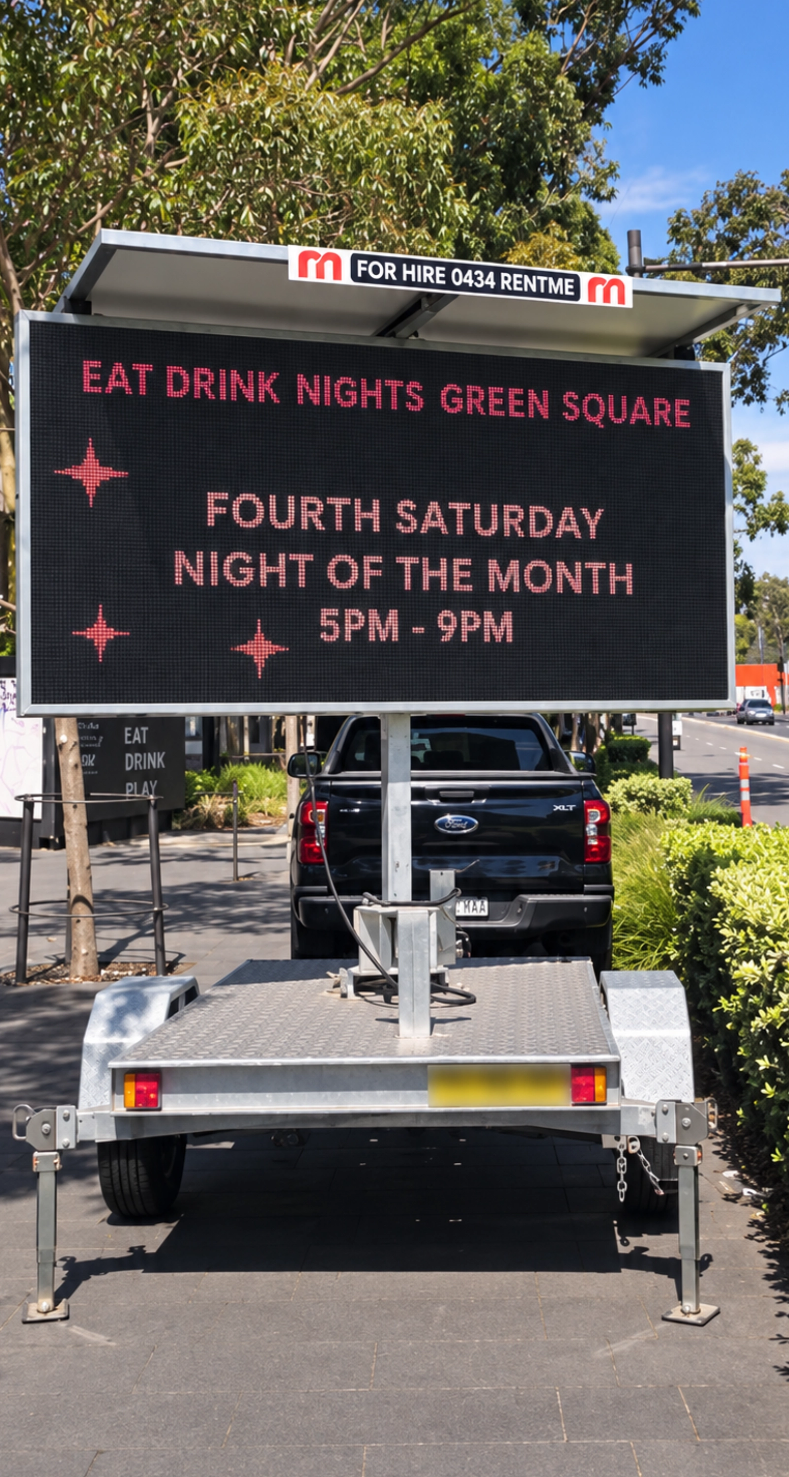 Portable digital advertising trailer with LED display